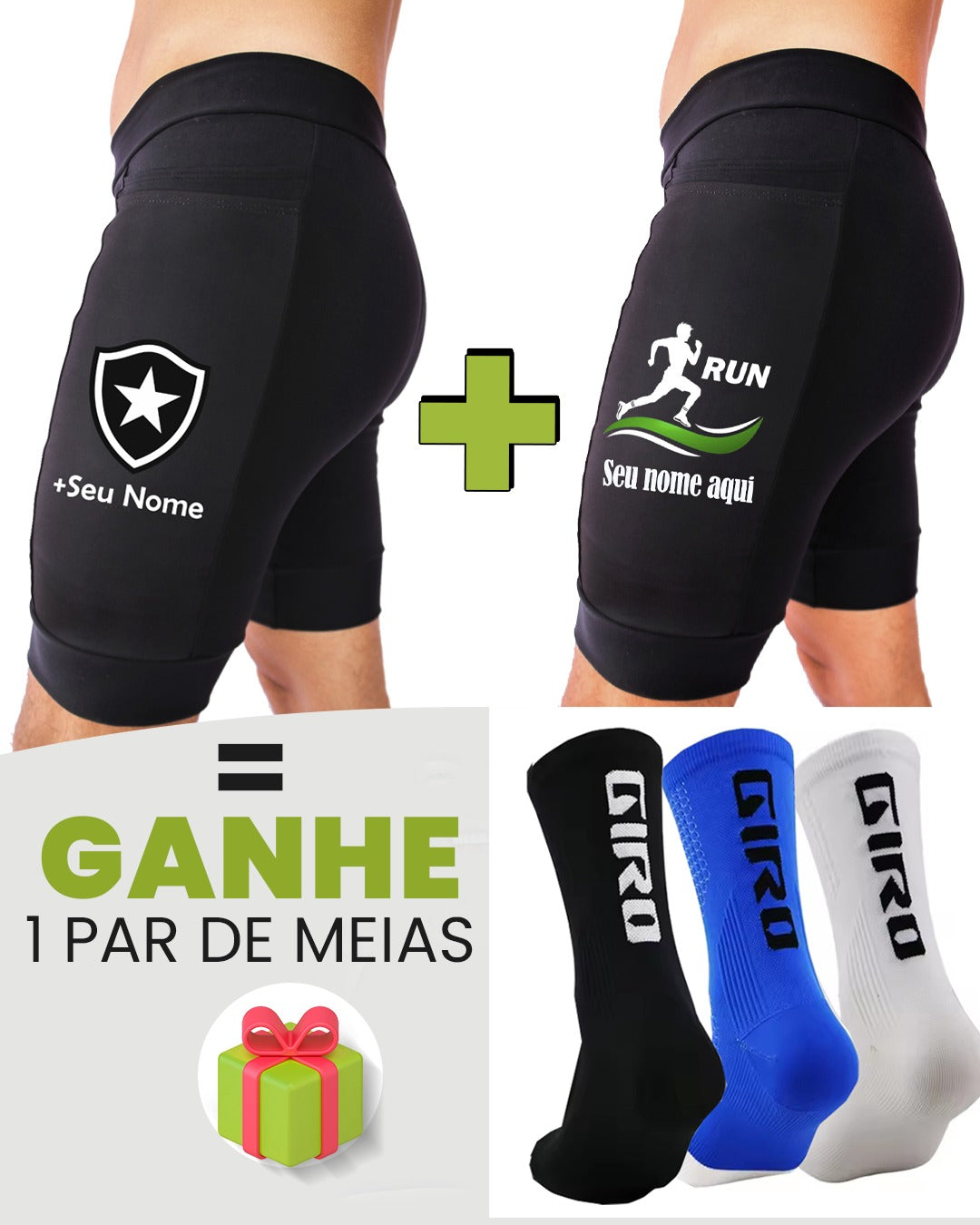 Kit Bermudas Masculinas + Meia