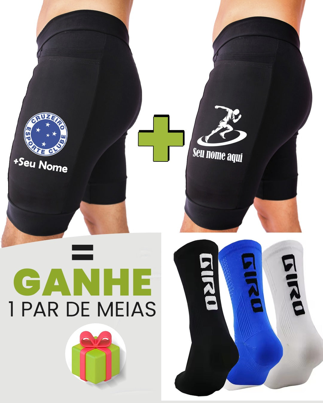 Kit Bermudas Masculinas + Meia