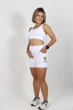 Short Feminino Branco Super Poderosa Lindinha