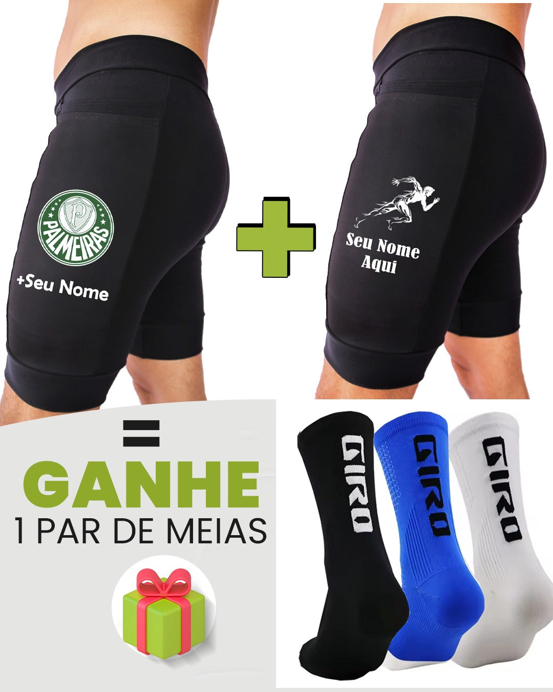Kit Bermudas Masculinas + Meia