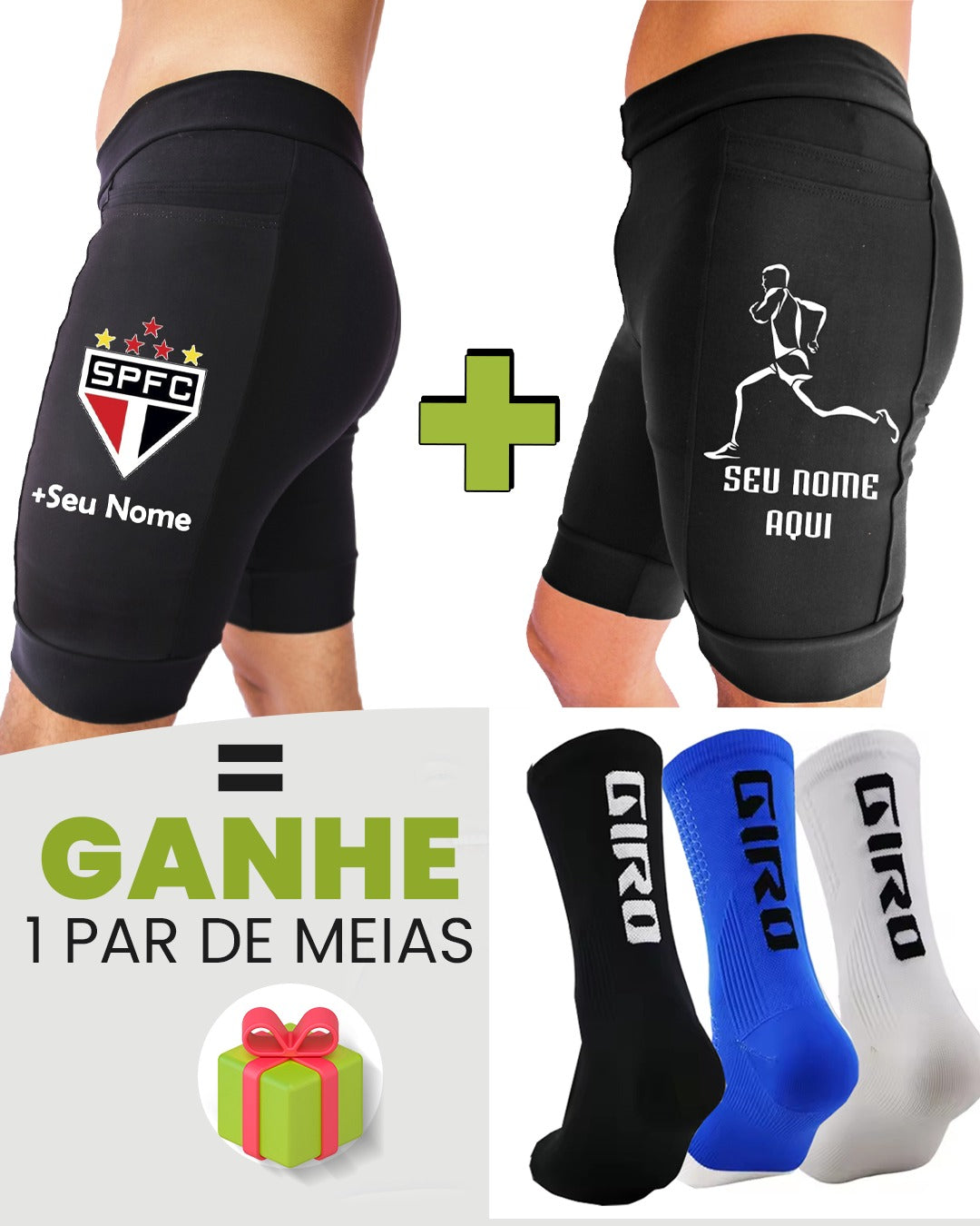 Kit Bermudas Masculinas + Meia