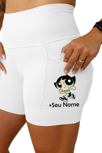 Kit Short Branco Super Poderosa Corredora + Top