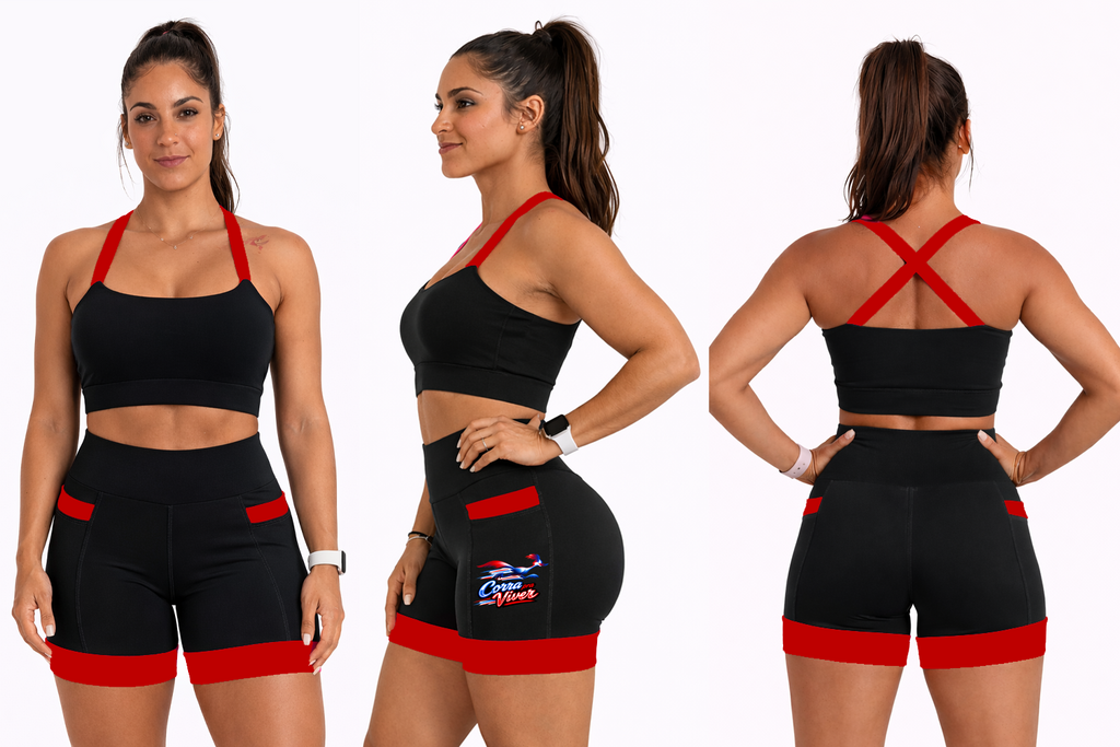 Shorts Preto/Vermelho Papaleguas