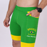 Bermuda Masc Verde/Amarelo Brasil + Seu nome