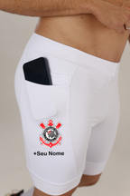 Bermuda Masc Branca Corinthians + Nome