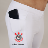 Bermuda Masc Branca Corinthians + Nome