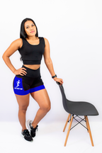 Shorts seu Nome + Corredora (Preta/Azul)