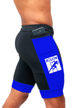 Bermuda Masculino Run Preta com Azul