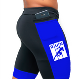 Bermuda Masculino Run Preta com Azul