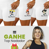 Kit Short Branco Super Poderosa Corredora + Top