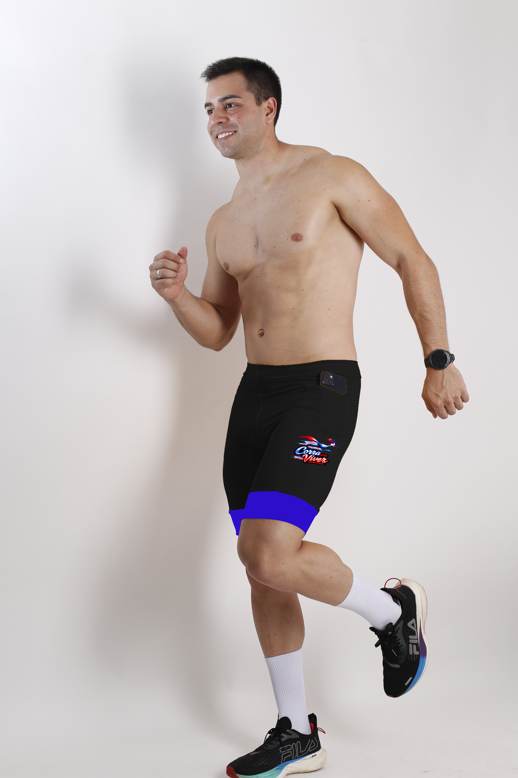 Bermuda Masculino Preta/Azul  Papaleguas