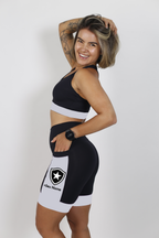 Bermuda Feminina Preta/Branco  Botafogo +Seu nome