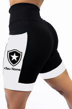 Bermuda Feminina Preta/Branco  Botafogo +Seu nome