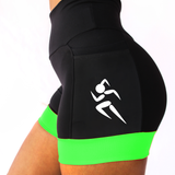Shorts Preta/Verde Fl Corredora( Pronta Entrega)