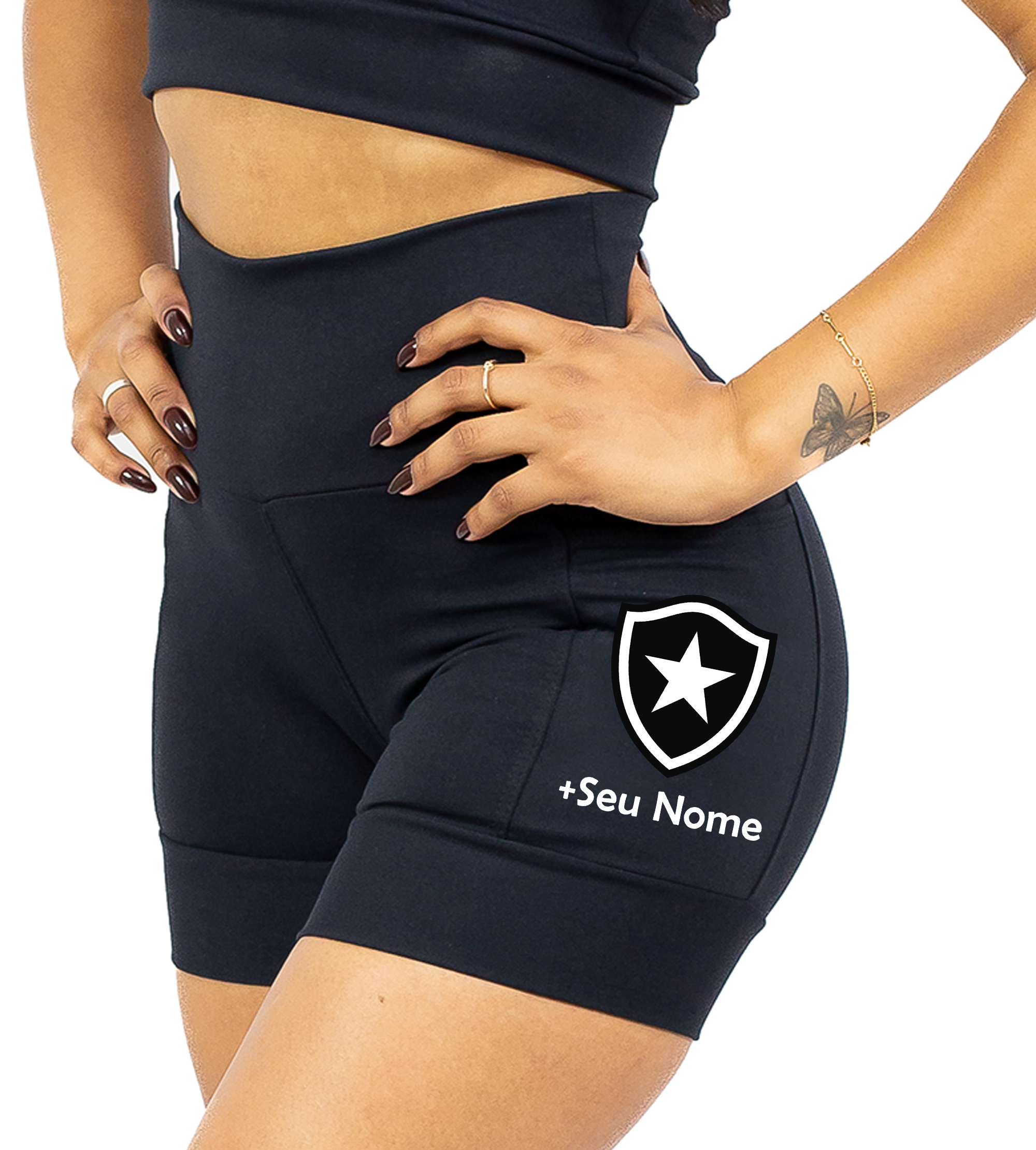 Shorts Preto Botafogo + Nome