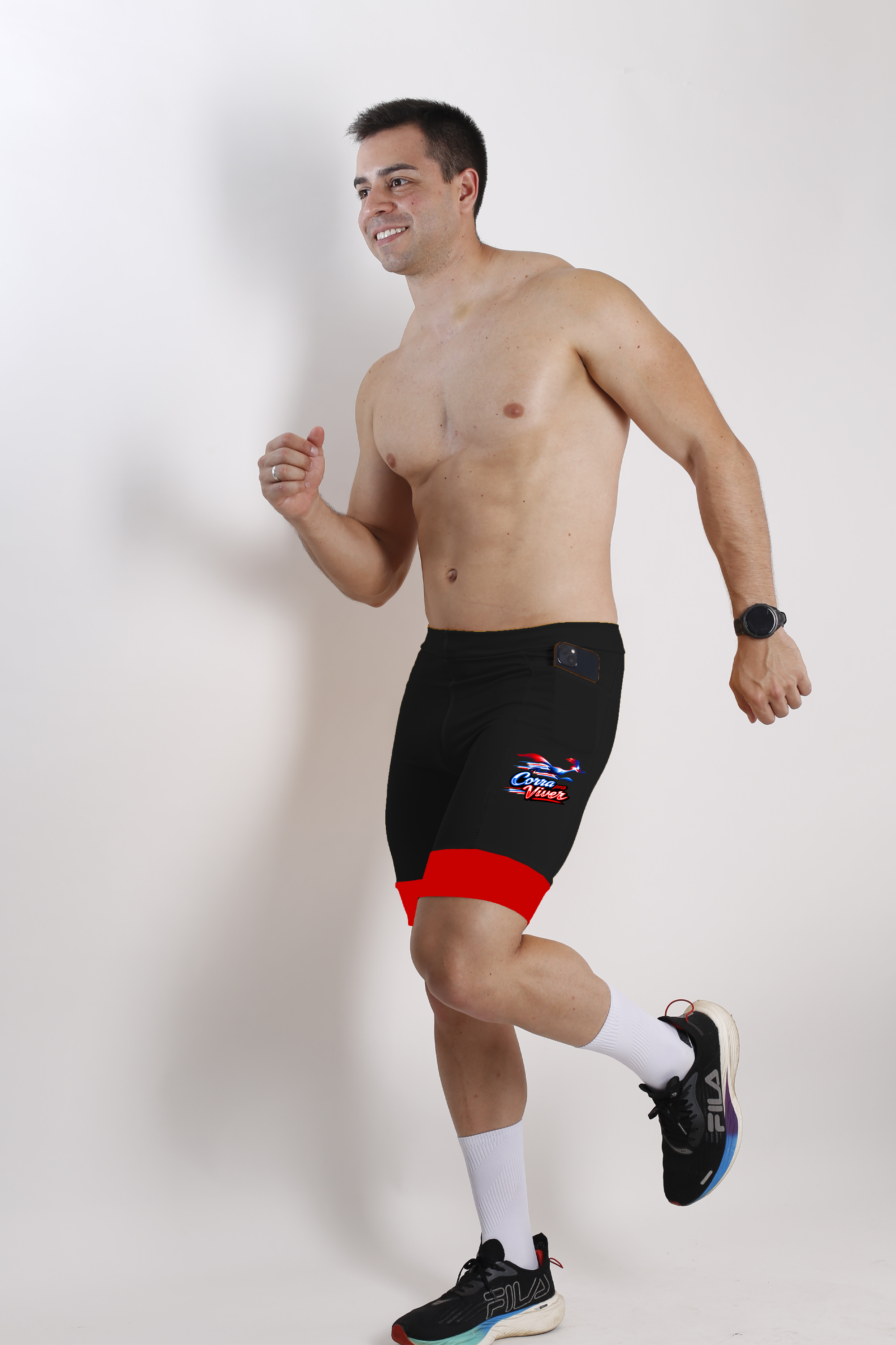 Bermuda Masculino Preta/Vermelho Papaleguas
