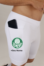 Bermuda Masc Branca Palmeiras + Nome