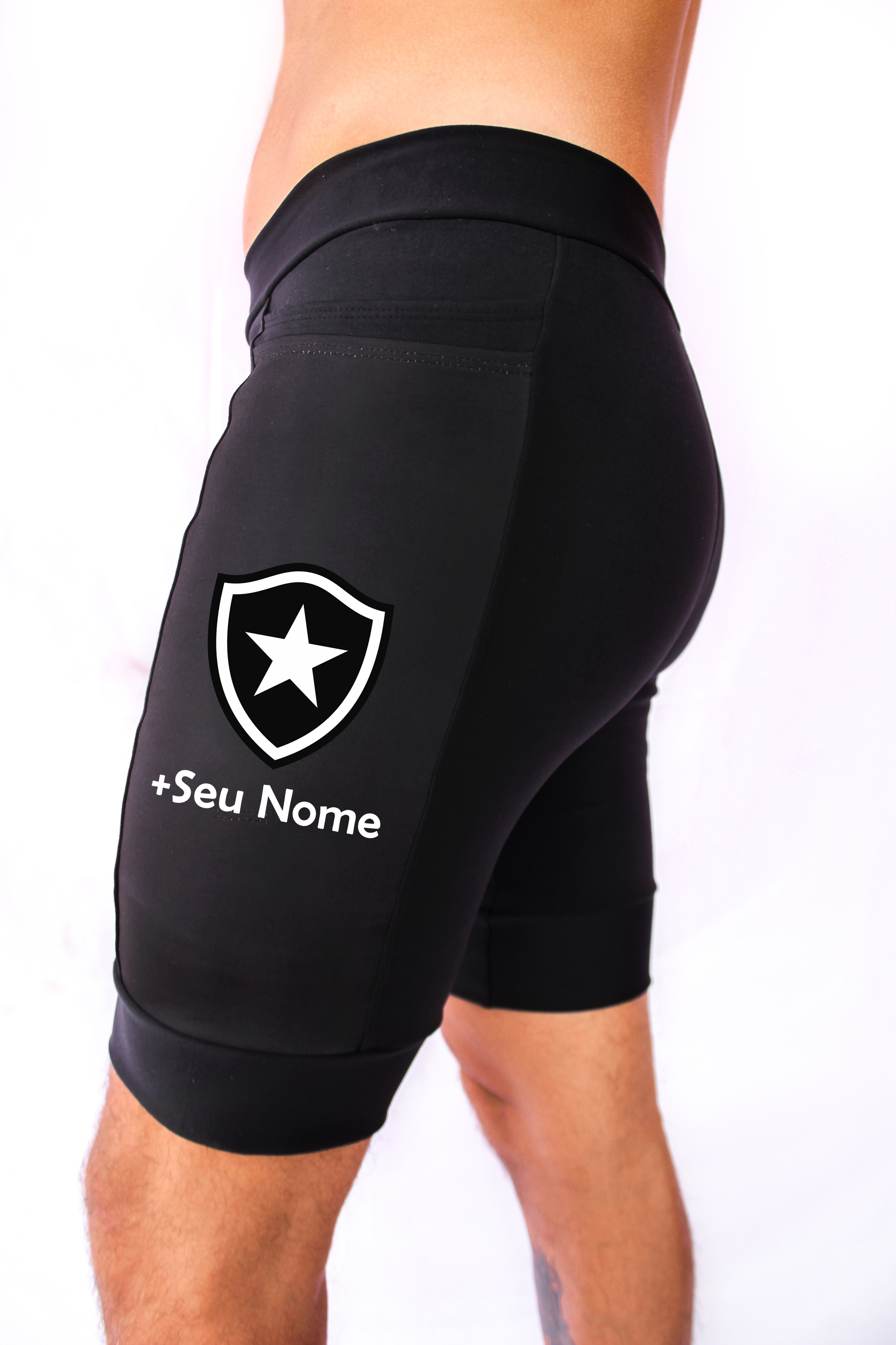 Bermuda Masc Preta Botafogo+ Nome