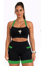 Top Fitness Preto/Verde Docinho