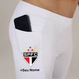 Bermuda Masc Branca São Paulo + Nome