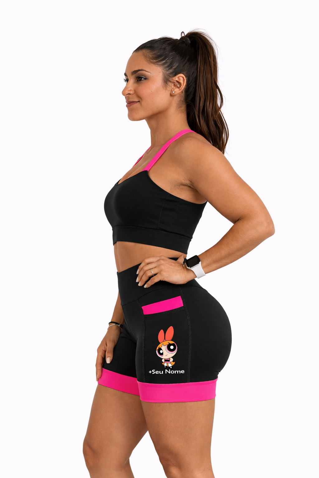 Short Feminino Super Poderosa Rosa