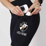Bermuda Feminina Preta Vasco  +Seu nome