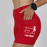 Shorts Vermelho Running + Seu Nome