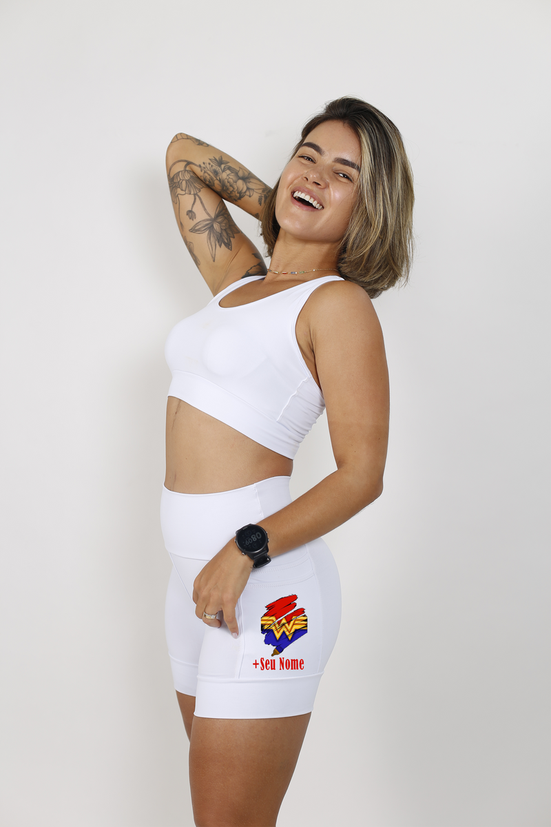 Shorts Branco Mulher Maravilha