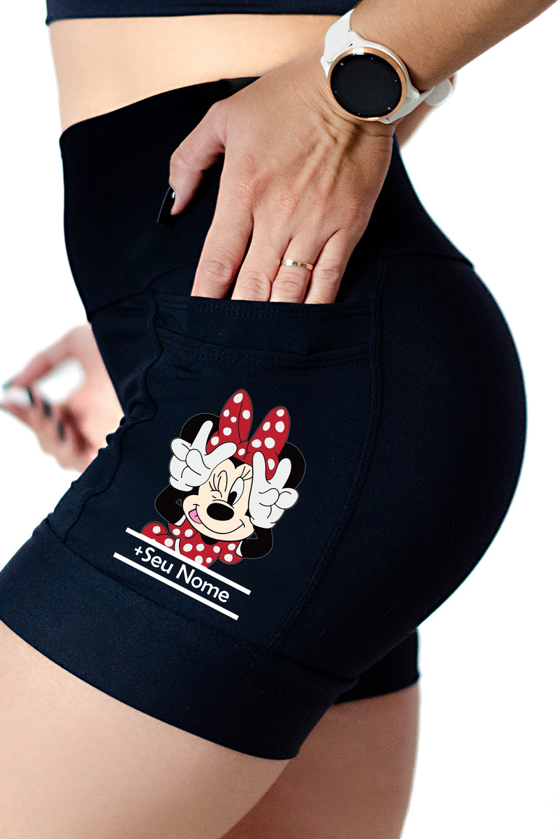 Short Preto Minnie + Seu Nome