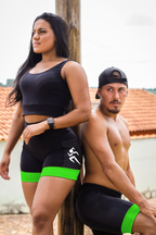 Shorts Preta/Verde Fl Corredora( Pronta Entrega)