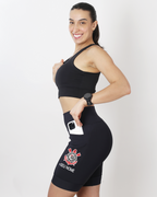 Bermuda Feminina Preta Corinthians +Seu nome