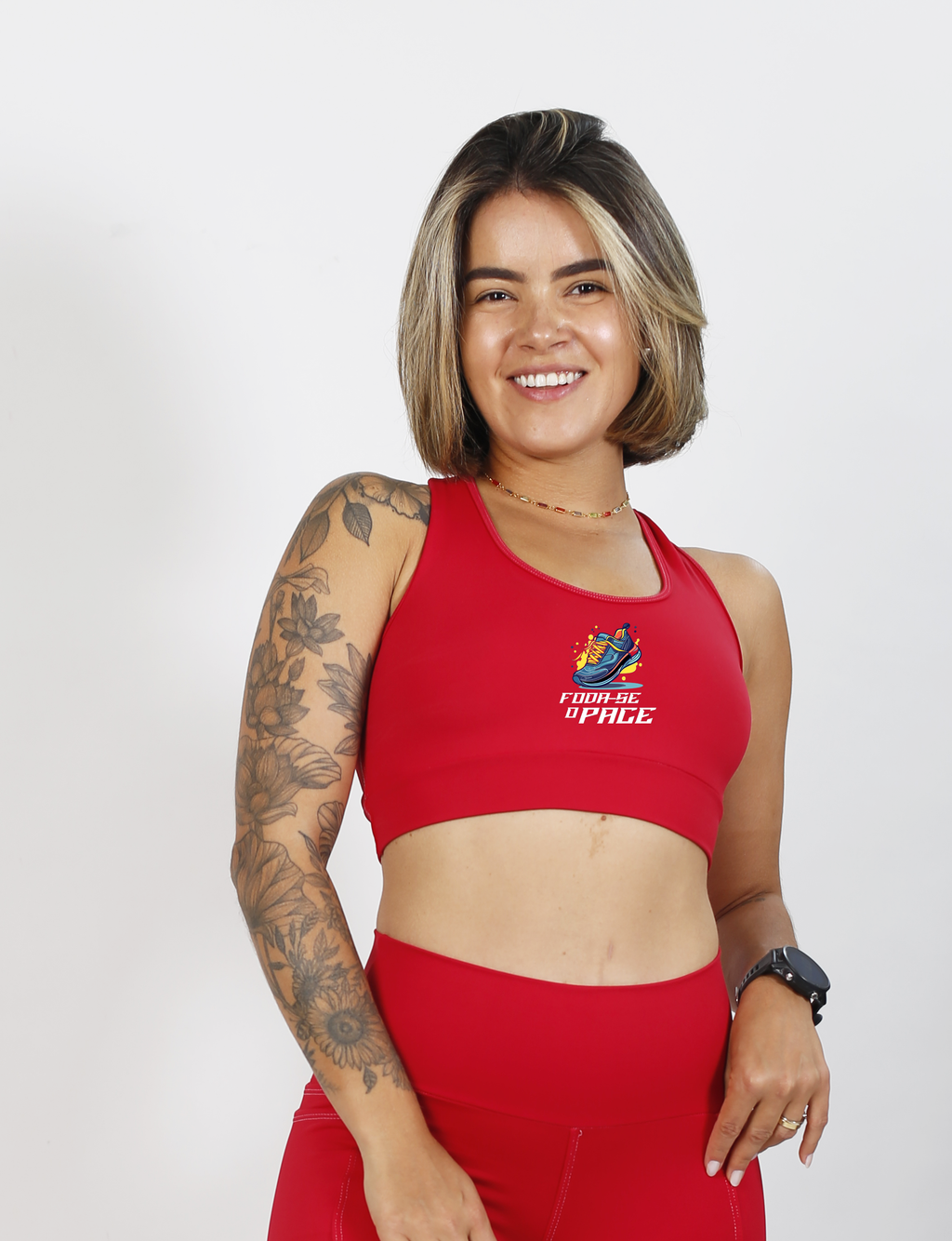 Top Nadador de Compressão Vermelho Foda-se o Pace