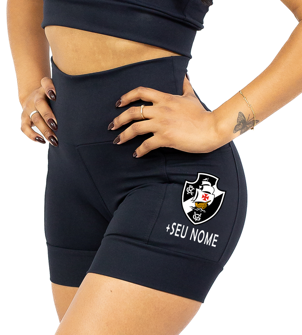 Shorts Preto Vasco + Nome