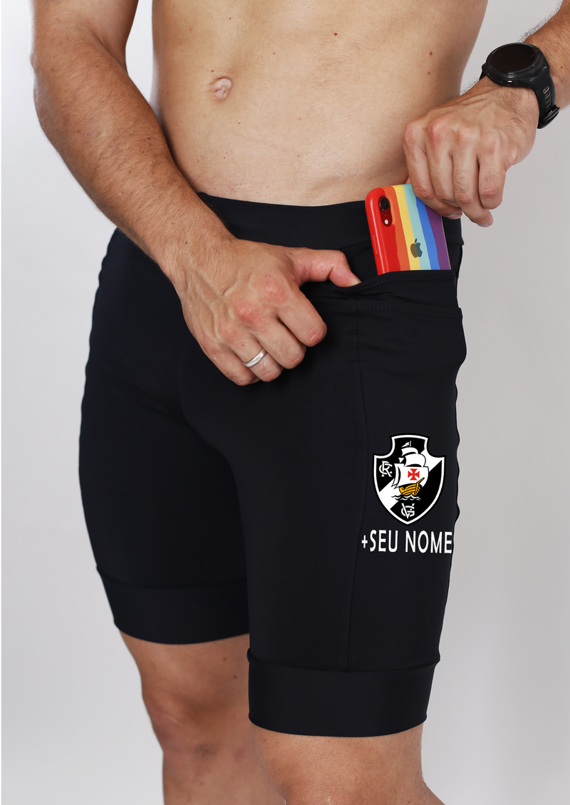 Bermuda Masc Preta Vasco  + Nome