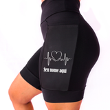 Bermuda Personalizada Coração Batimentos + Nome