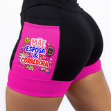 Short Preto/Rosa Mae Esposa Corredora