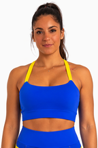 Top Faixa Azul/Amarelo com Bojo Coleção Brasil