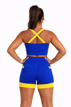 Top Faixa Azul/Amarelo com Bojo Coleção Brasil