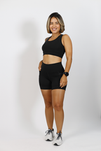 Short Preto Feminino Super Poderosa Azul