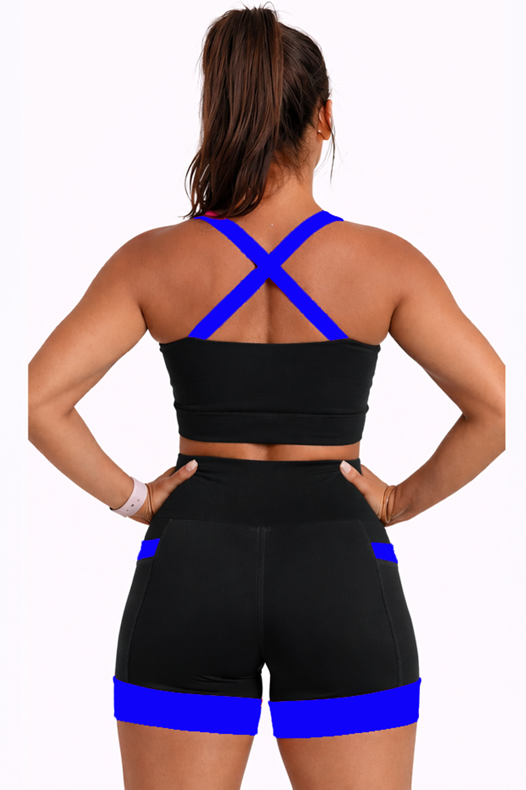 Top Fitness Preto/Azul Lindinha