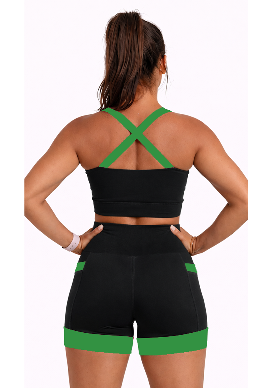 Top Fitness Preto/Verde Docinho