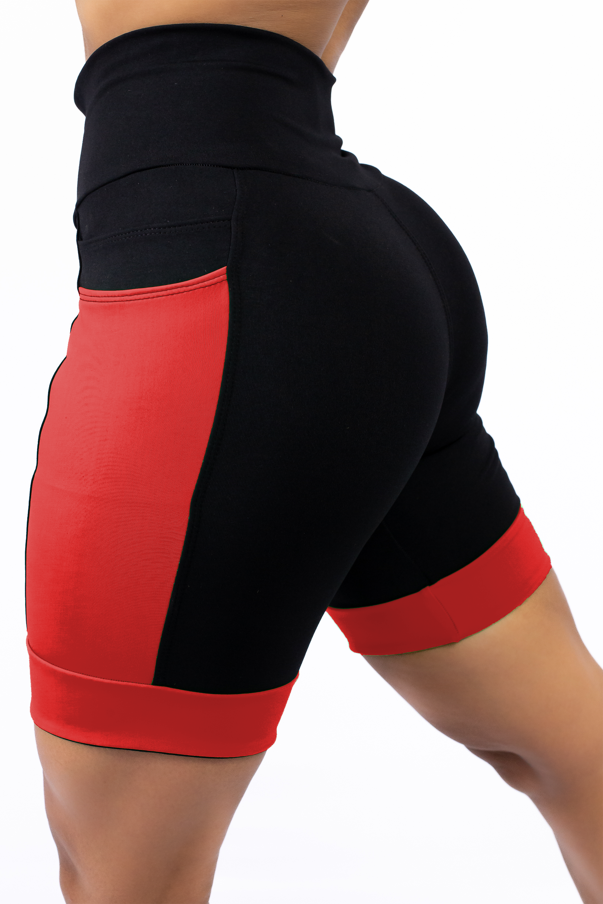 Bermuda Feminina Preto/Vermelho