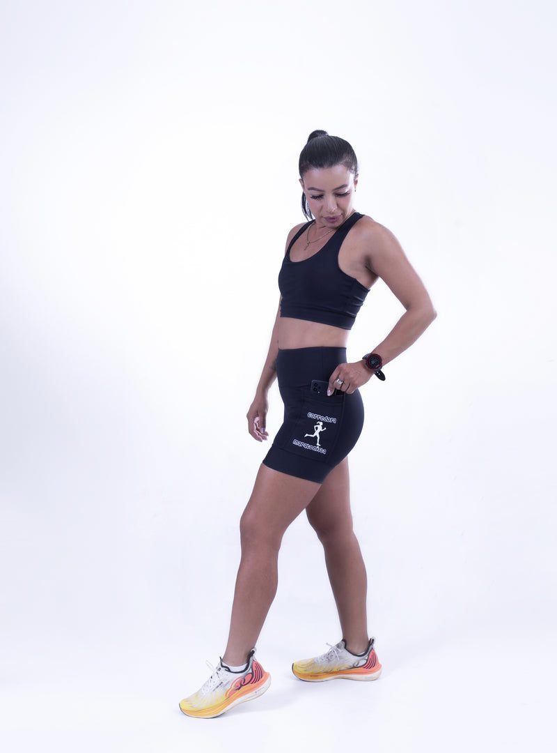 Shorts Preto Corredora Maratonista