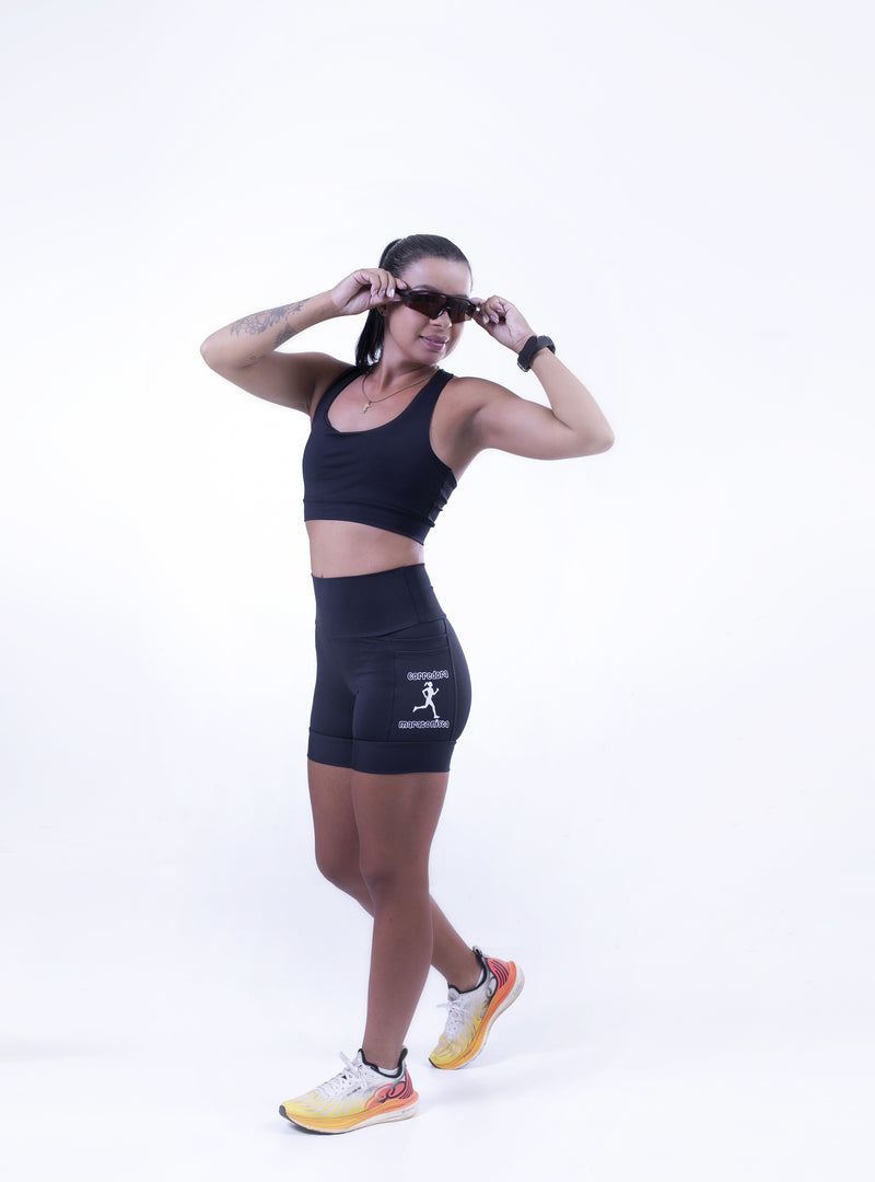 Shorts Preto Corredora Maratonista