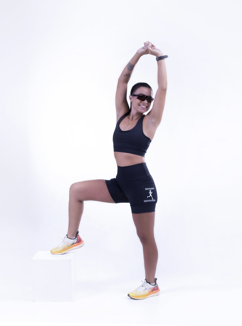 Shorts Preto Corredora Maratonista