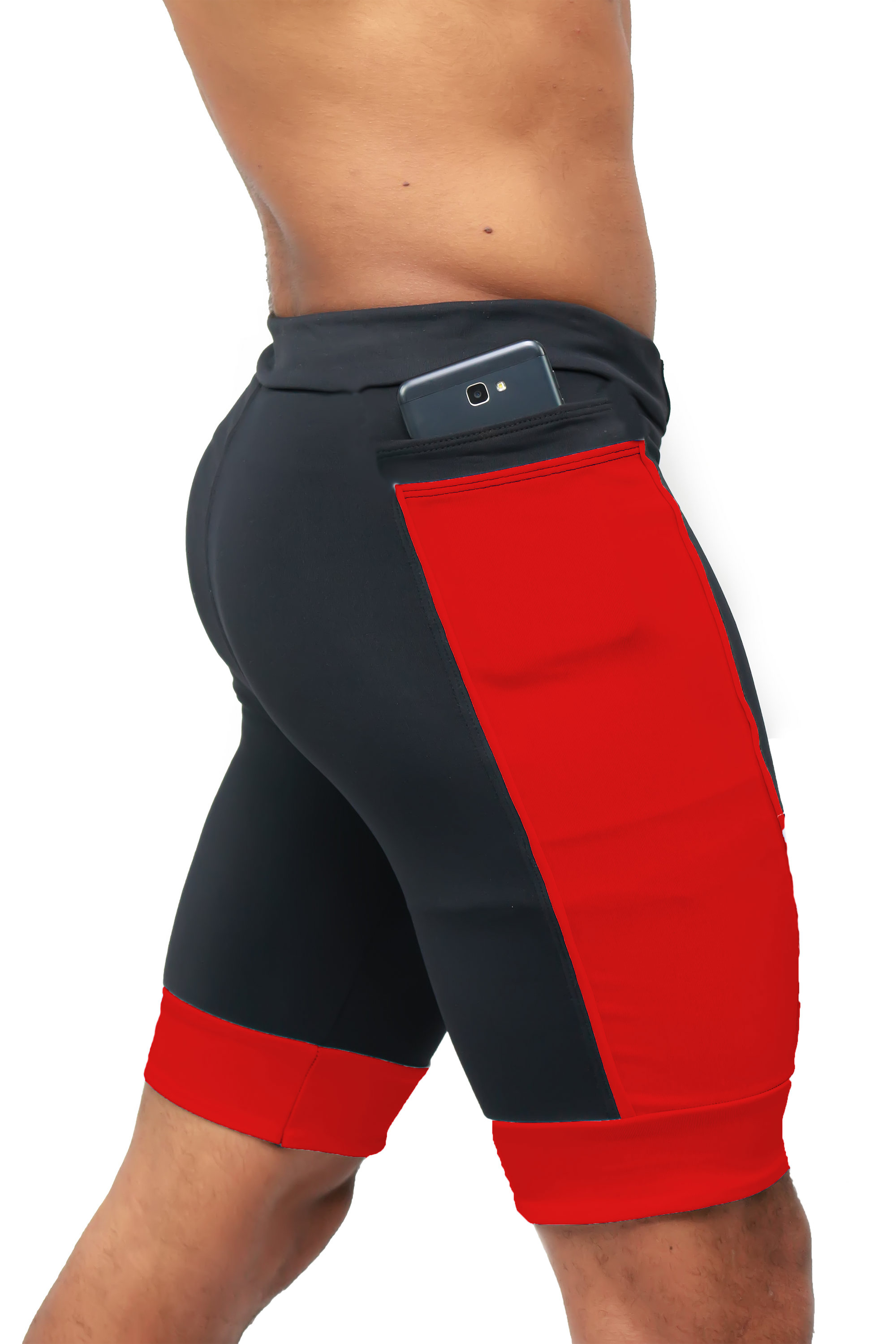 Bermuda Masculina Preta/Vermelho