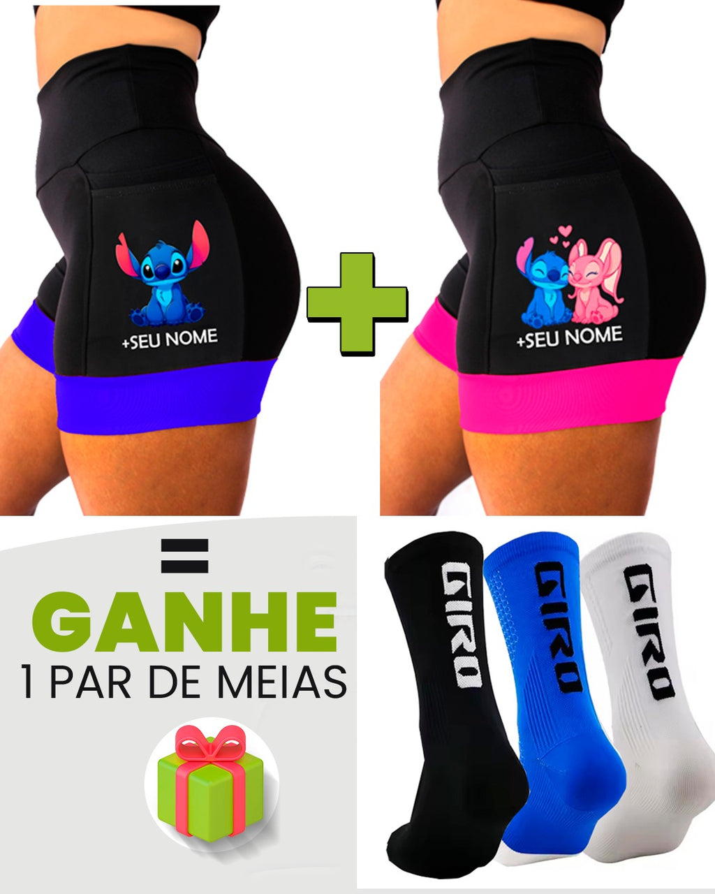 Kit Shorts Feminino + Meia