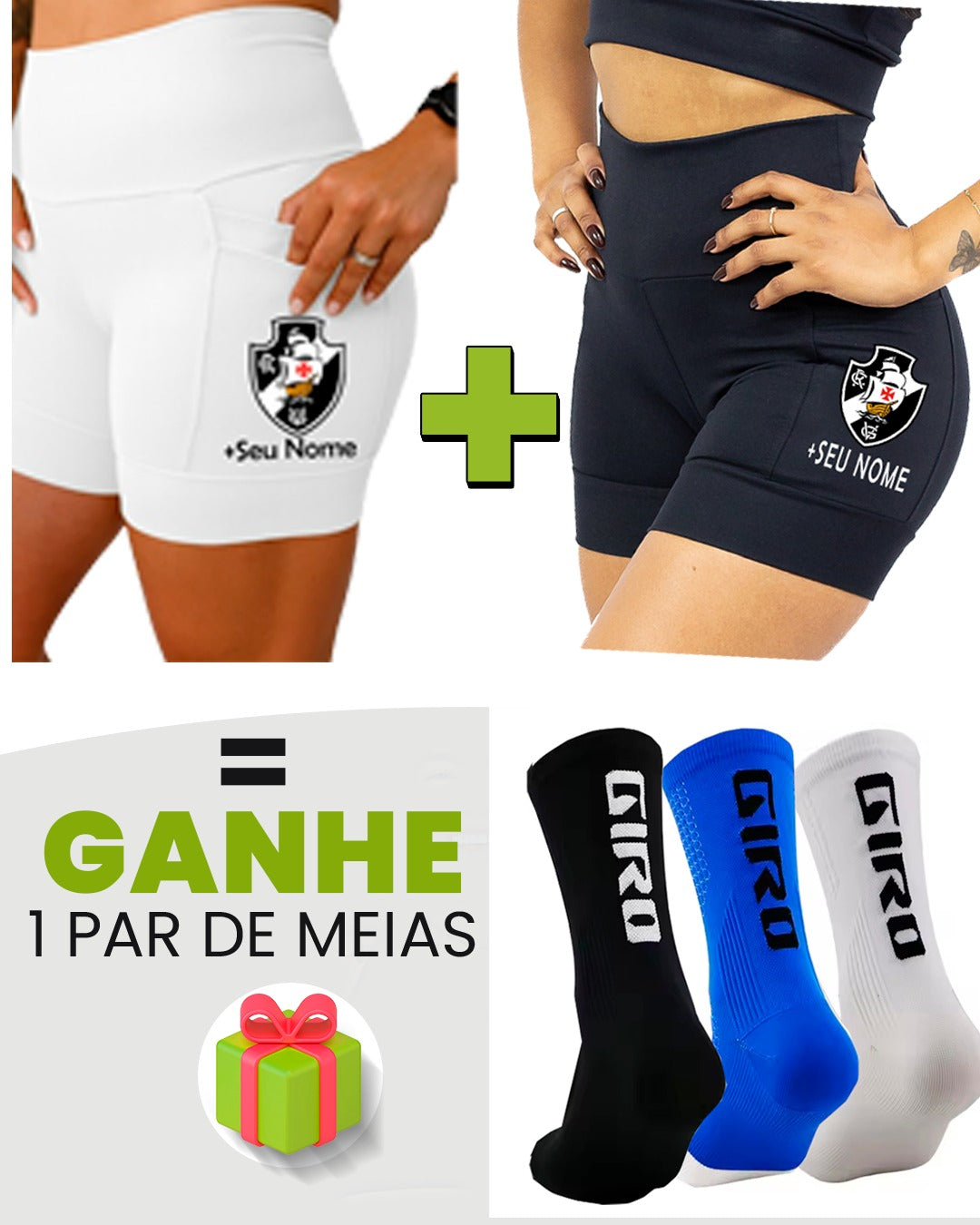Kit Shorts Feminino + Meia