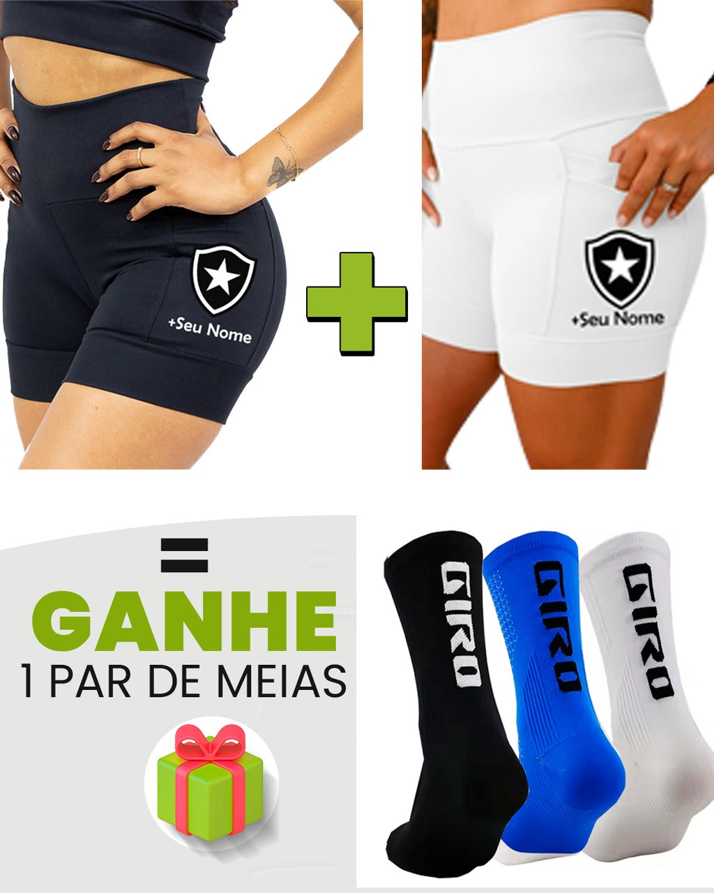 Kit Shorts Feminino + Meia