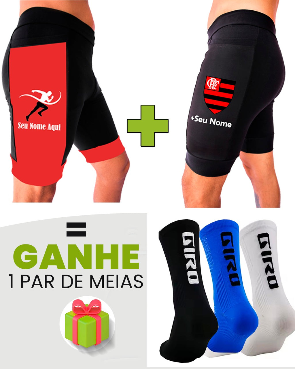 Kit Bermuda Masculina + Meia